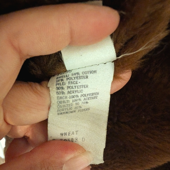 Vintage Men's Sherpa winter coat shearling chocolate brown large chore shirt jac - Picture 8 of 9